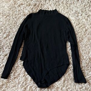 Black Long Sleeve Mock neck Bodysuit